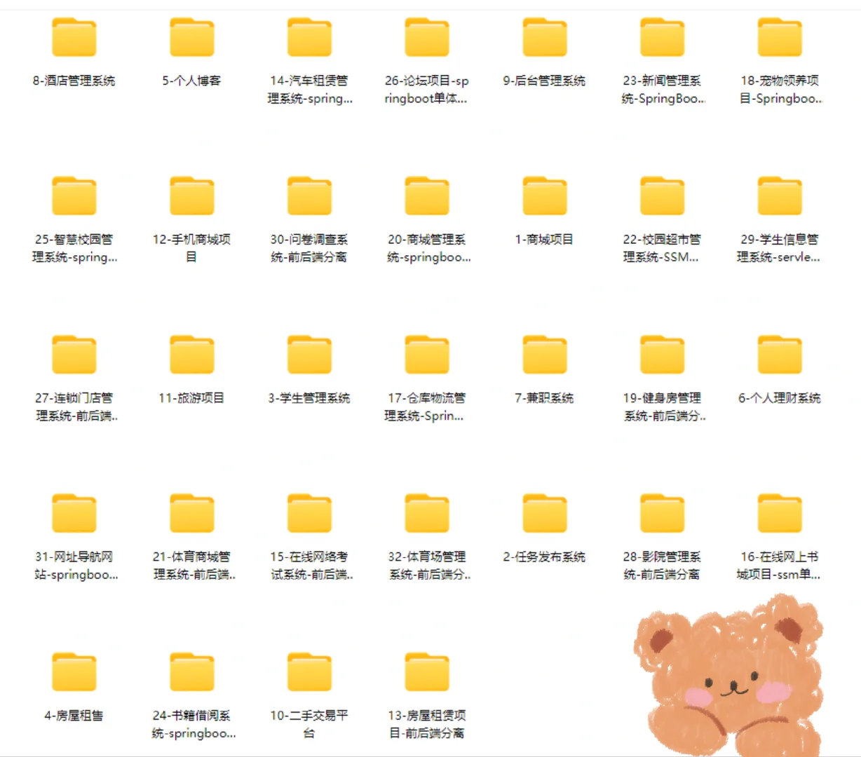 java课设毕设项目javaweb50个项目源码