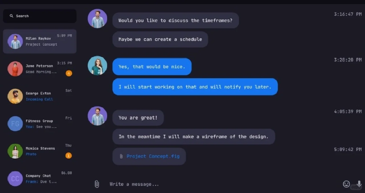 仿Telegram 聊天系统源码web客户端后台定制项目学习大型项目开发