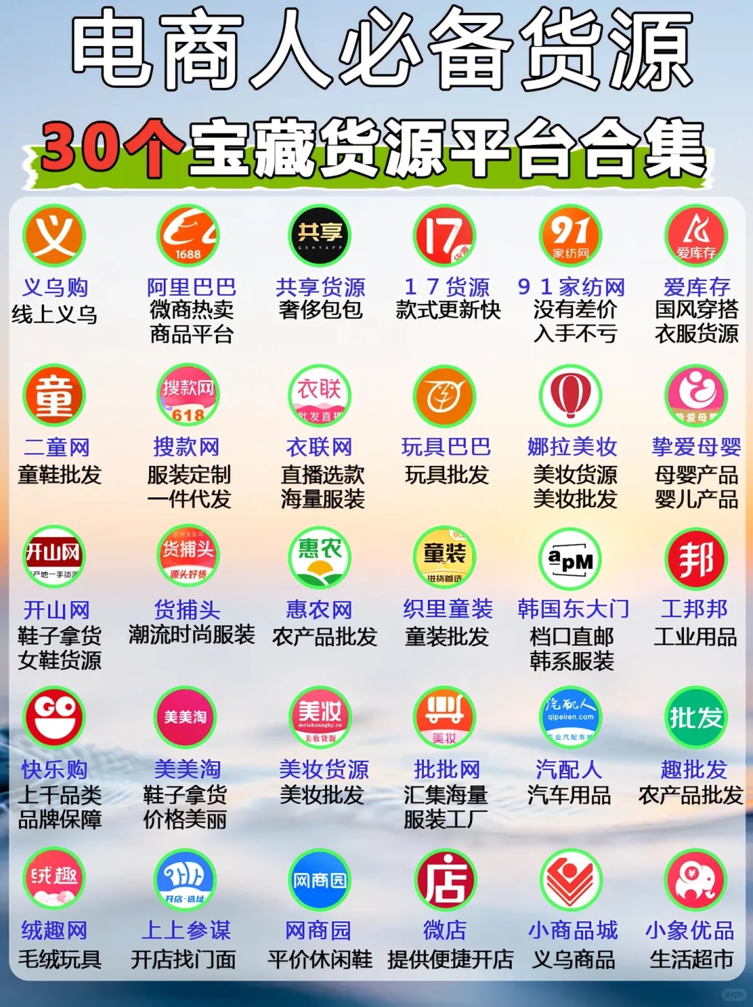30个宝藏货源app合集！电商人必备✅
