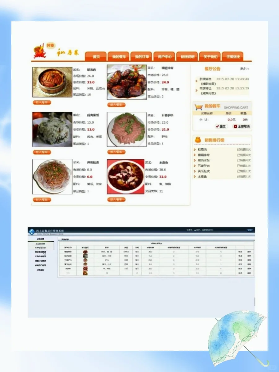 Java网上订餐项目，附源码