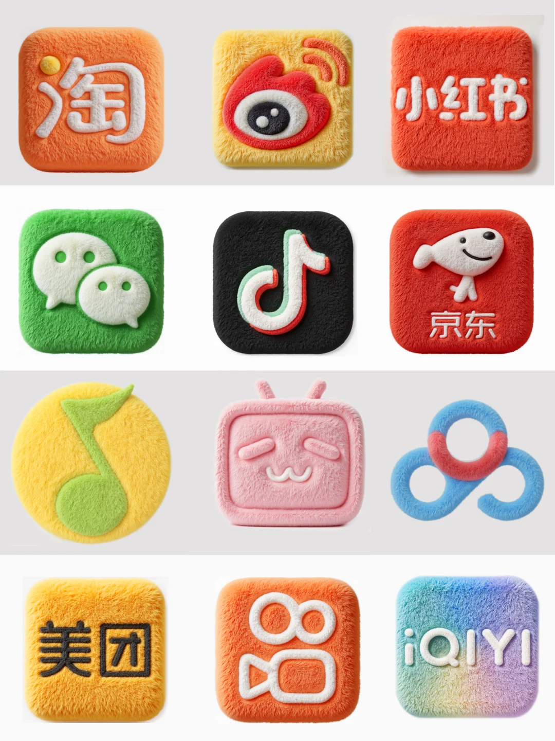 Stable Diffusion｜毛绒绒的app图标