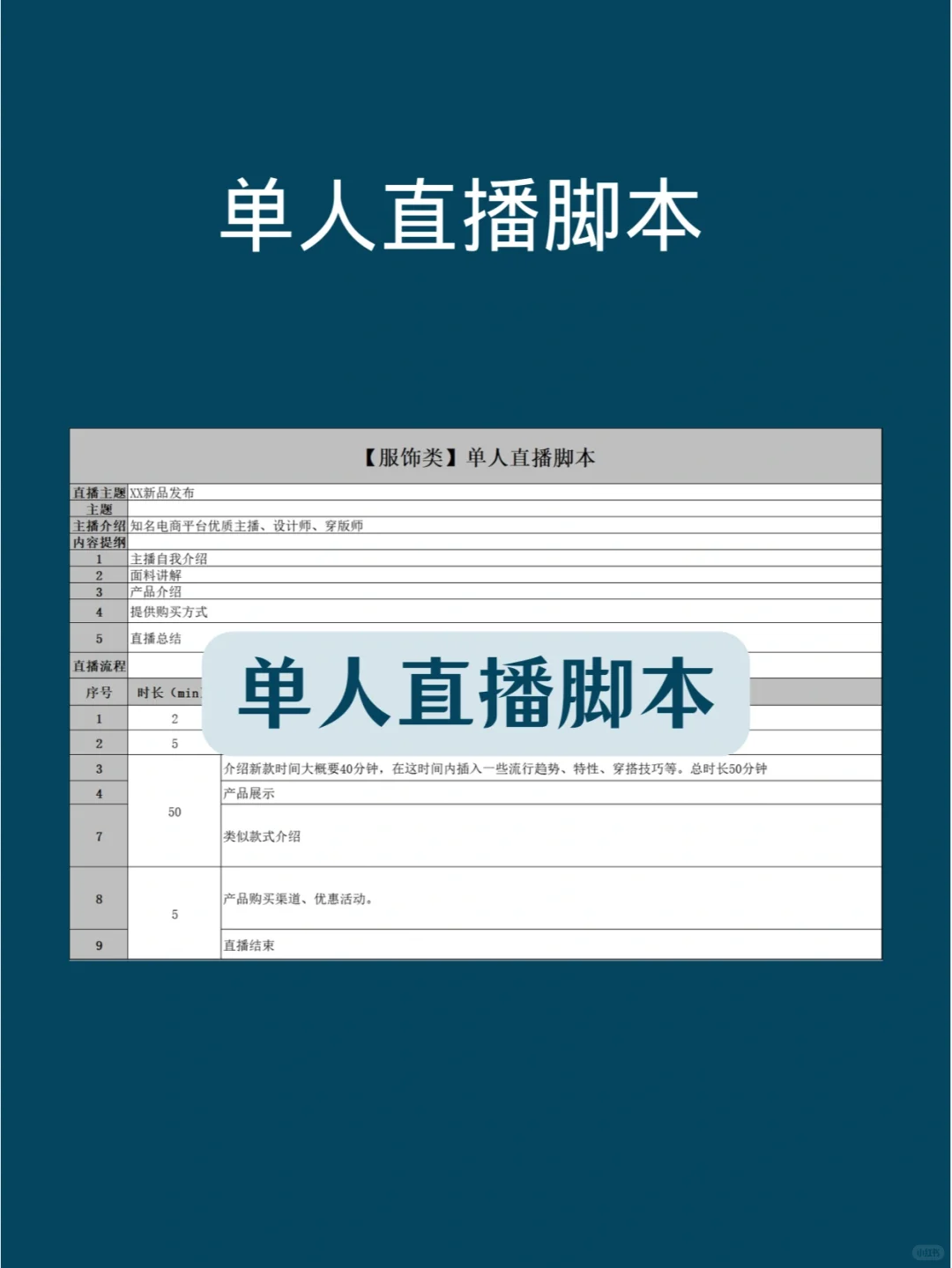 直播带货脚本模板，单人双人模板，服饰篇！