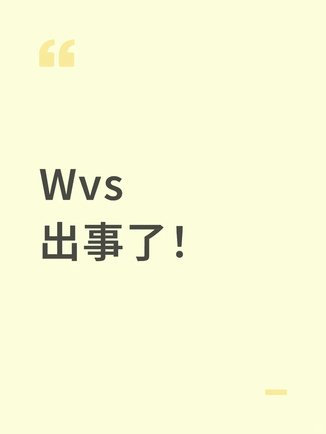 Wvs出事了！