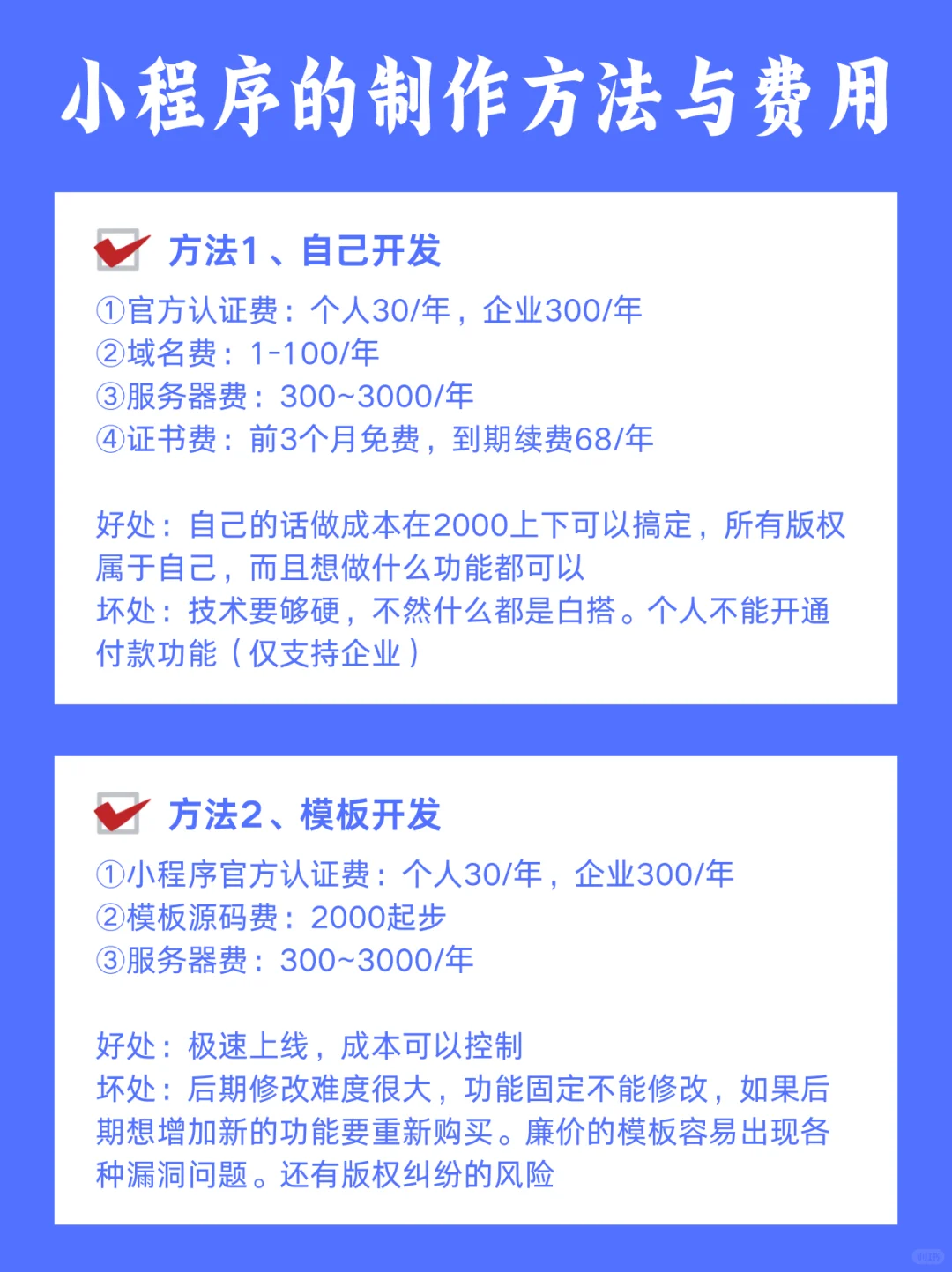 小程序的制作方法与费用