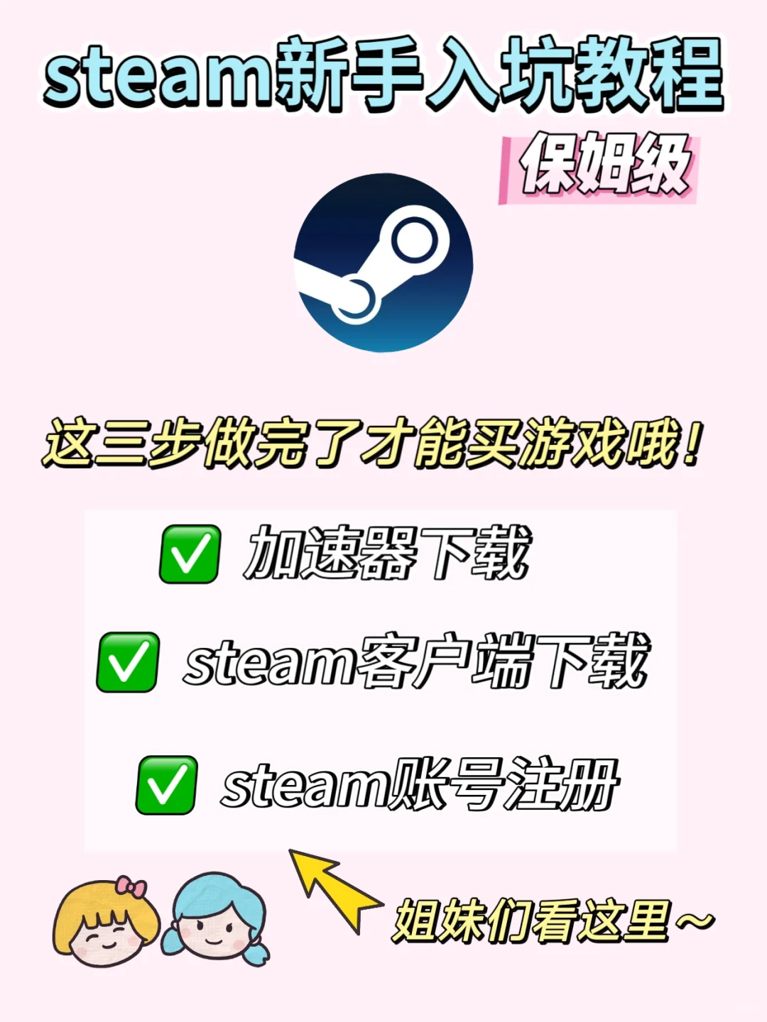 给姐妹们安排的steam新手入坑教程❗三步走