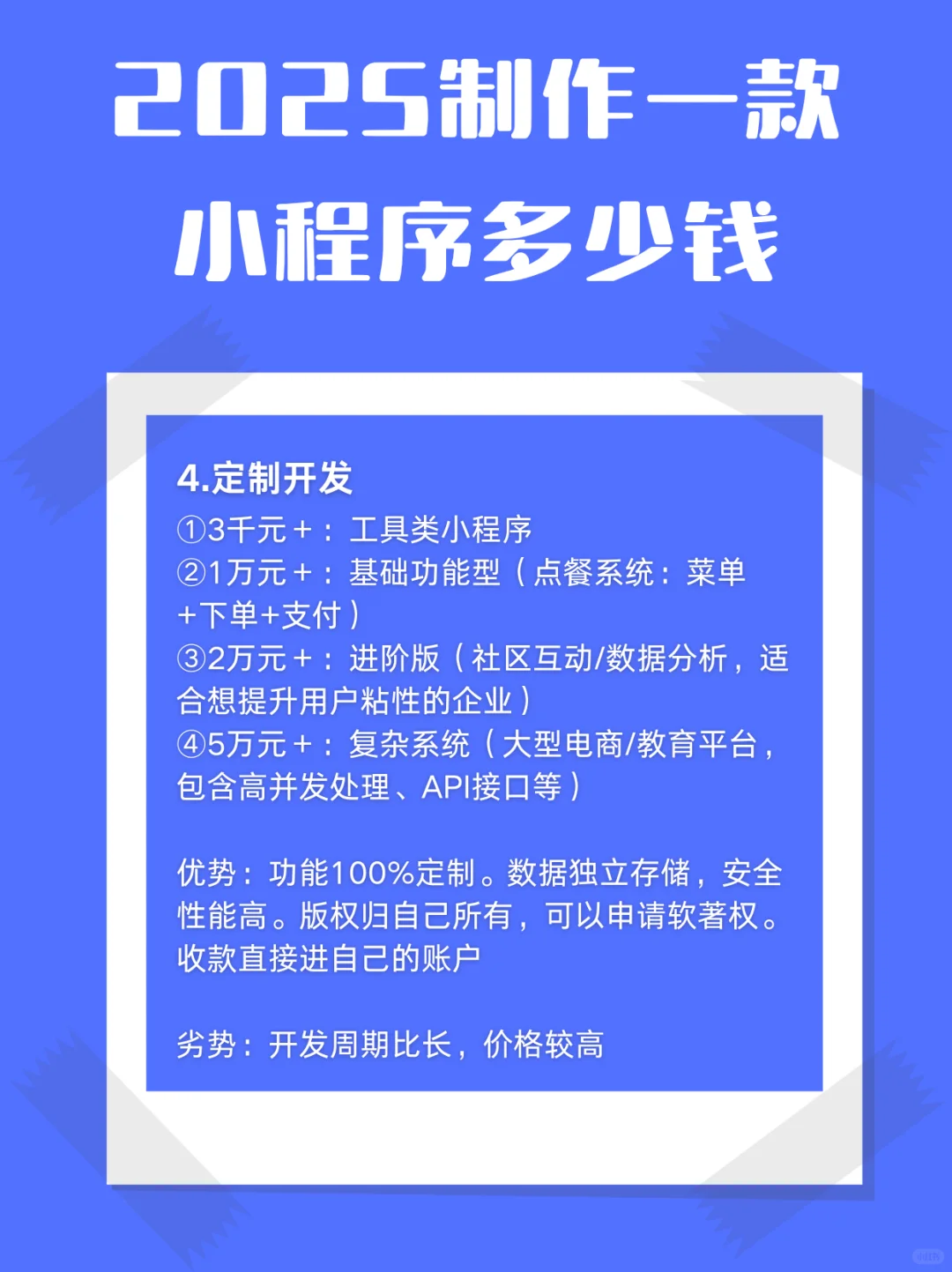 2025制作一款小程序多少钱