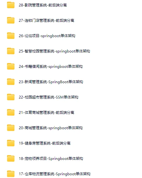66个Java毕设项目，附完整源码，允许白嫖