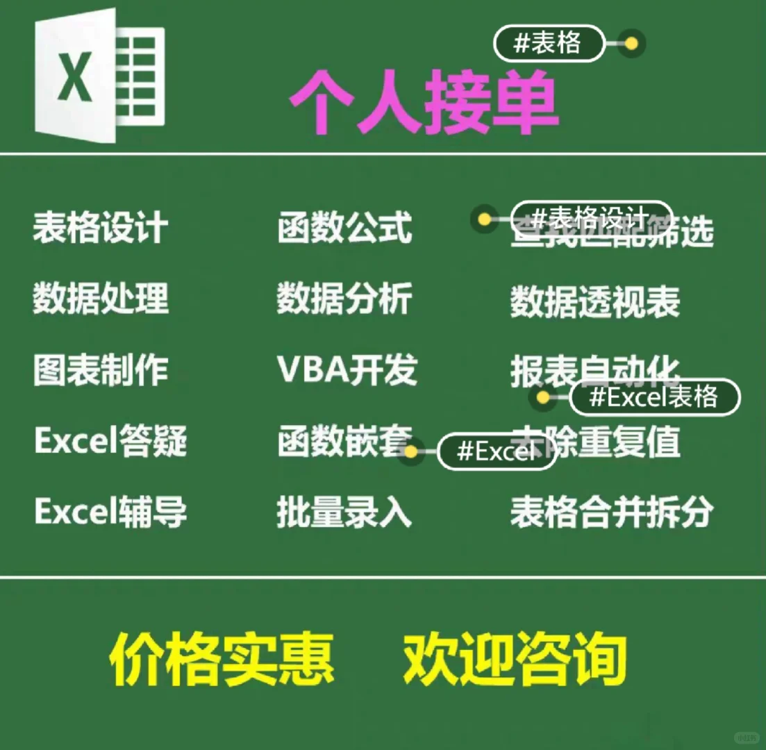 Excel接单🧾各类办公软件代做服务