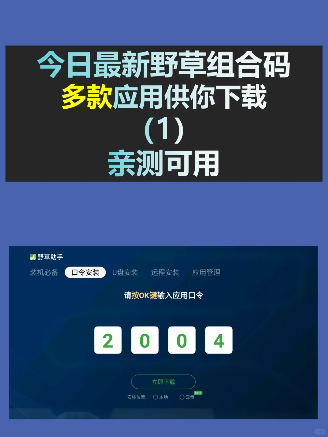 今日野草助手最新口令分享！