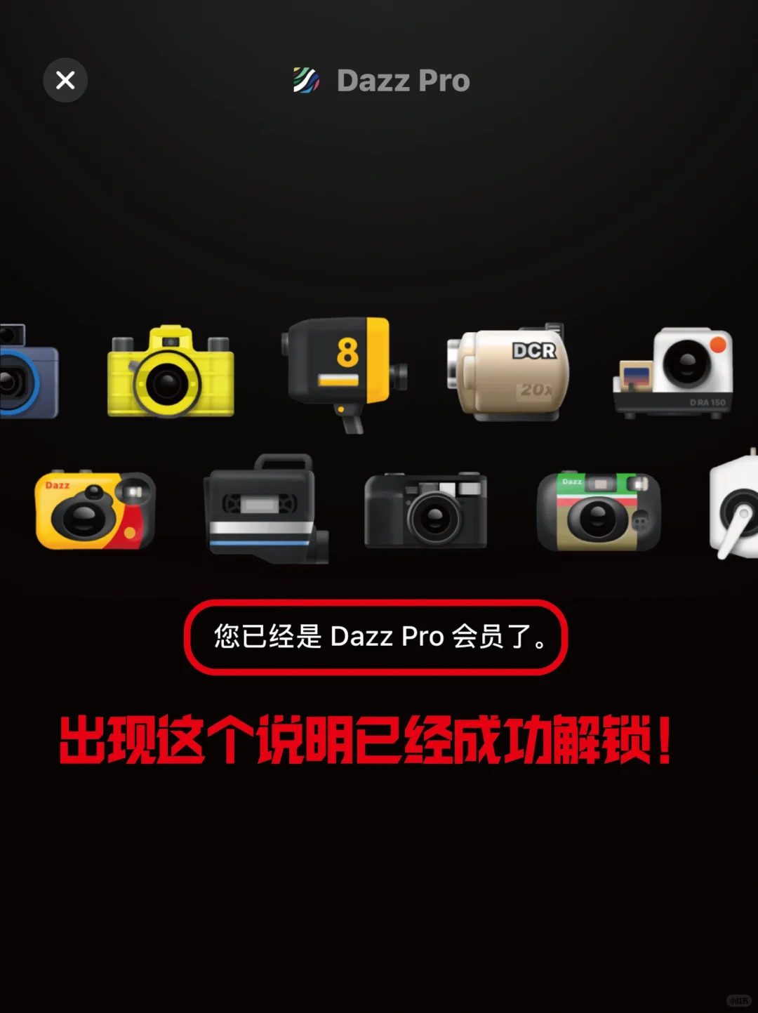 免费的Dazz相机全功解锁能是真滴香
