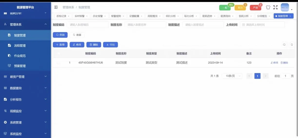 基于 Ruoyi 框架的能源管理系统源码