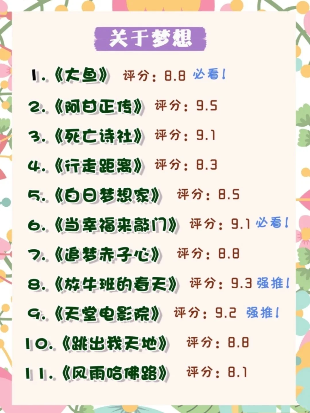 建议女生必看的电影！！