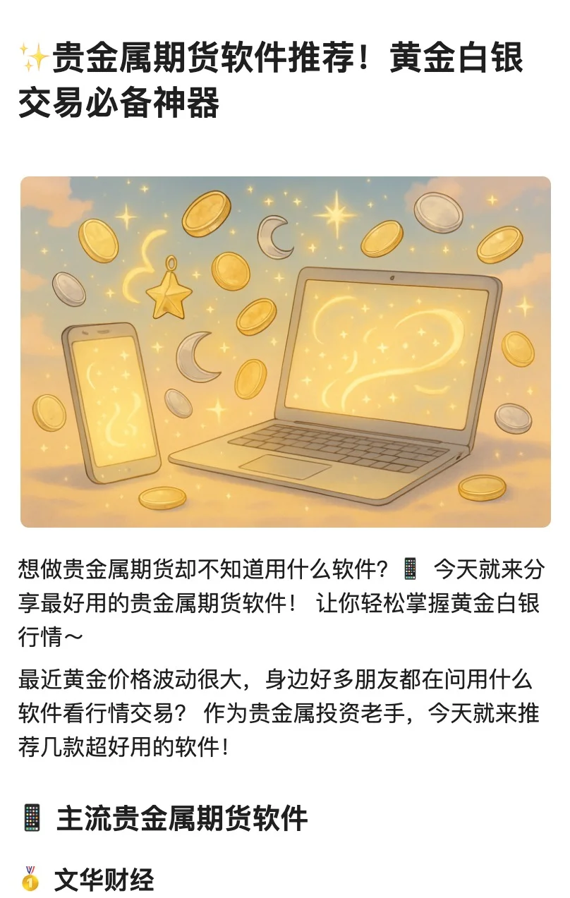 🌟贵金属期货软件推荐！黄金白银交易必备