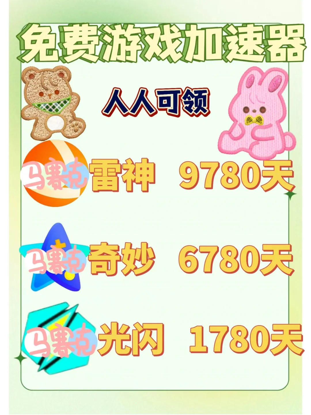 7月1日雷神奇妙加速器口令cdk 免费领取