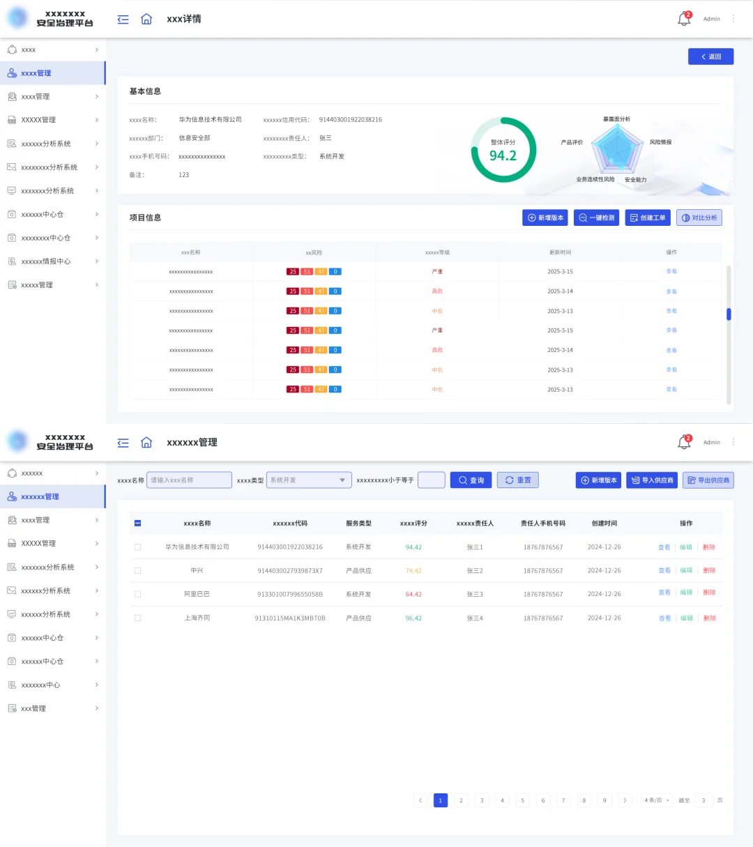 安全治理平台 UI 设计✨ 高效实用又好看