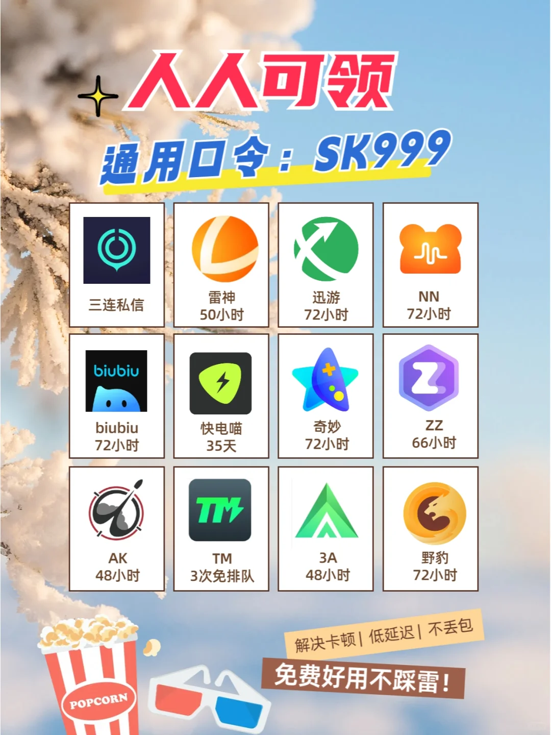 4月7日最新免费白嫖加速器口令和兑换码