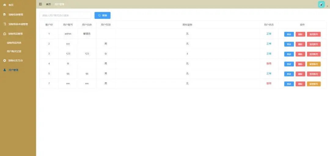 宠物领养管理系统,🈶源码,可白漂!