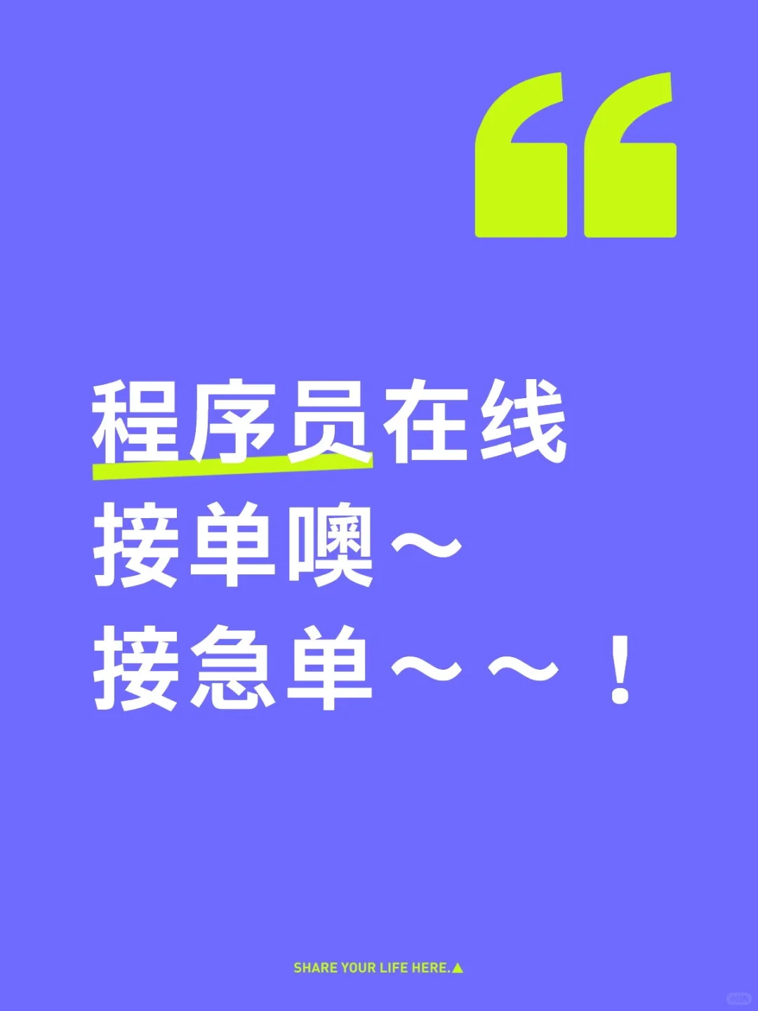 程序员在线接单噢～接急单！！！