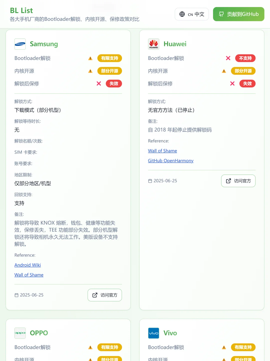 安卓刷机党福音，各手机品牌Bootloader查询