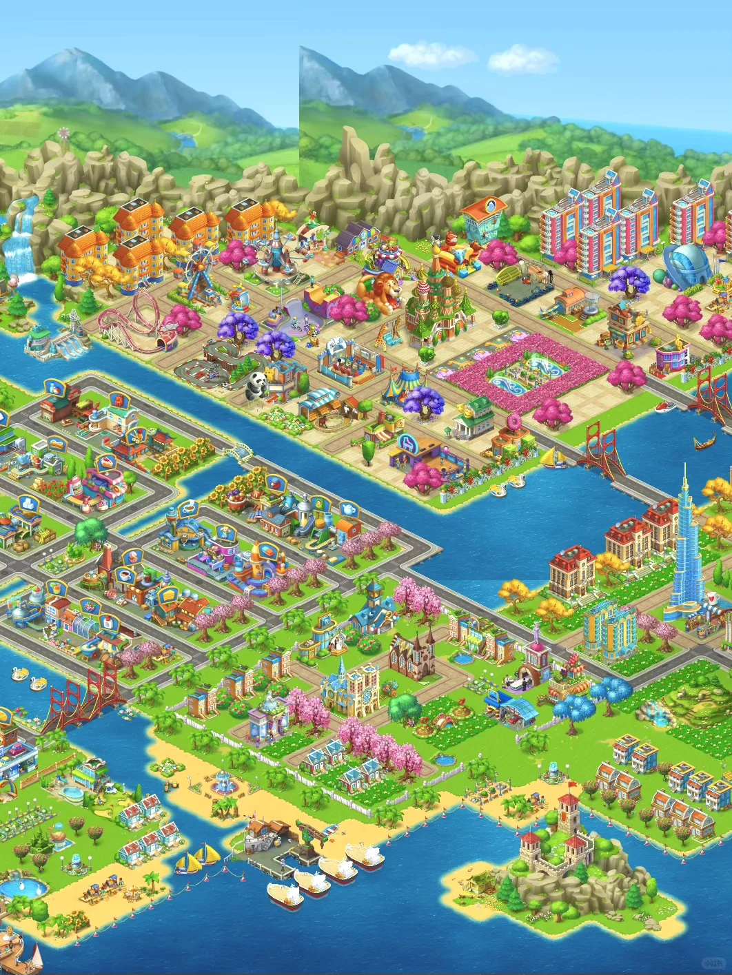 玩了快十年的小镇终于竣工啦‼️（附全景图）