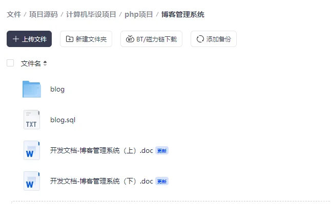 PHP+MySQL开发的博客管理系统源码