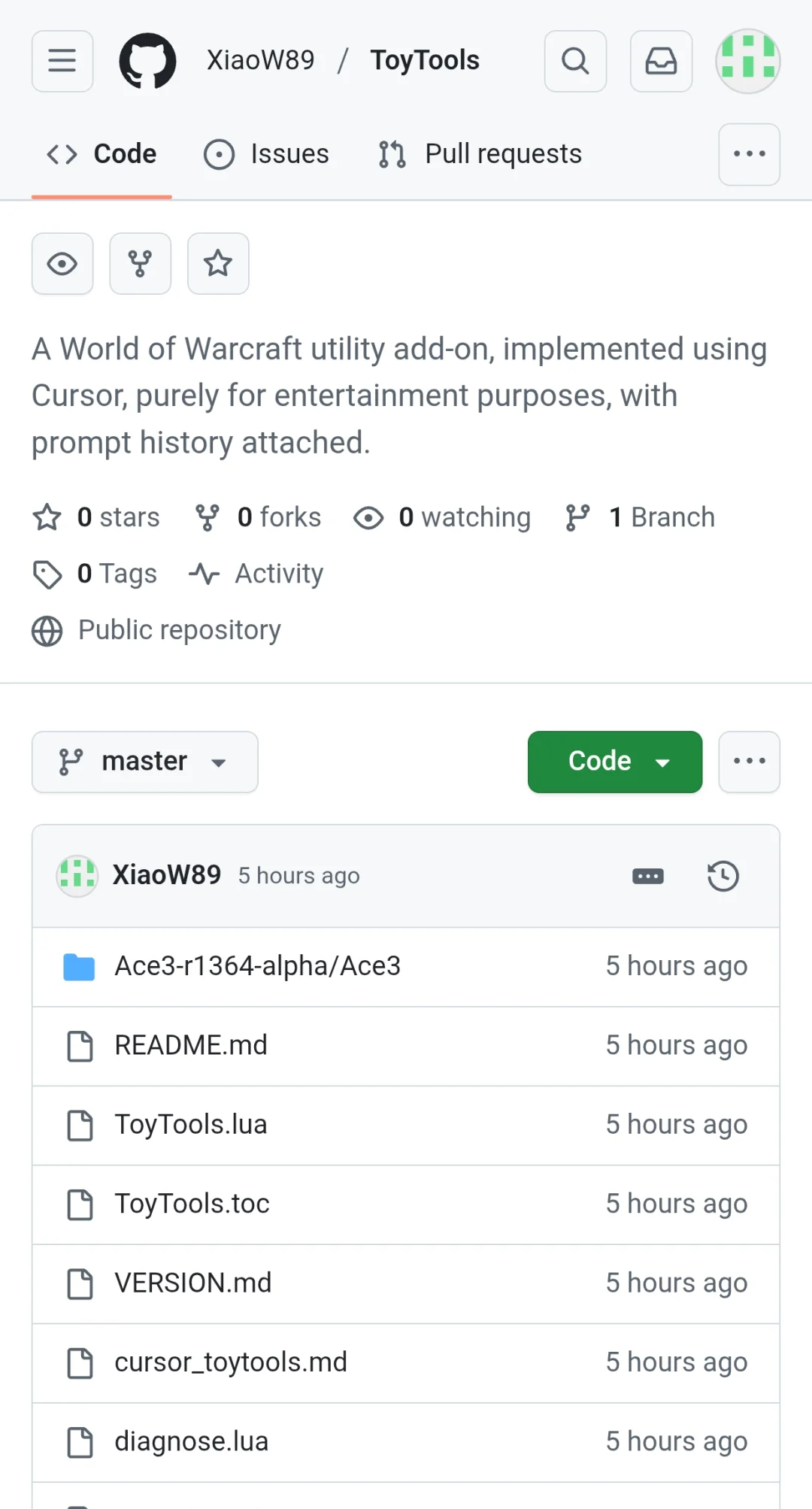 关于用cursor纯prompt写个魔兽世界插件