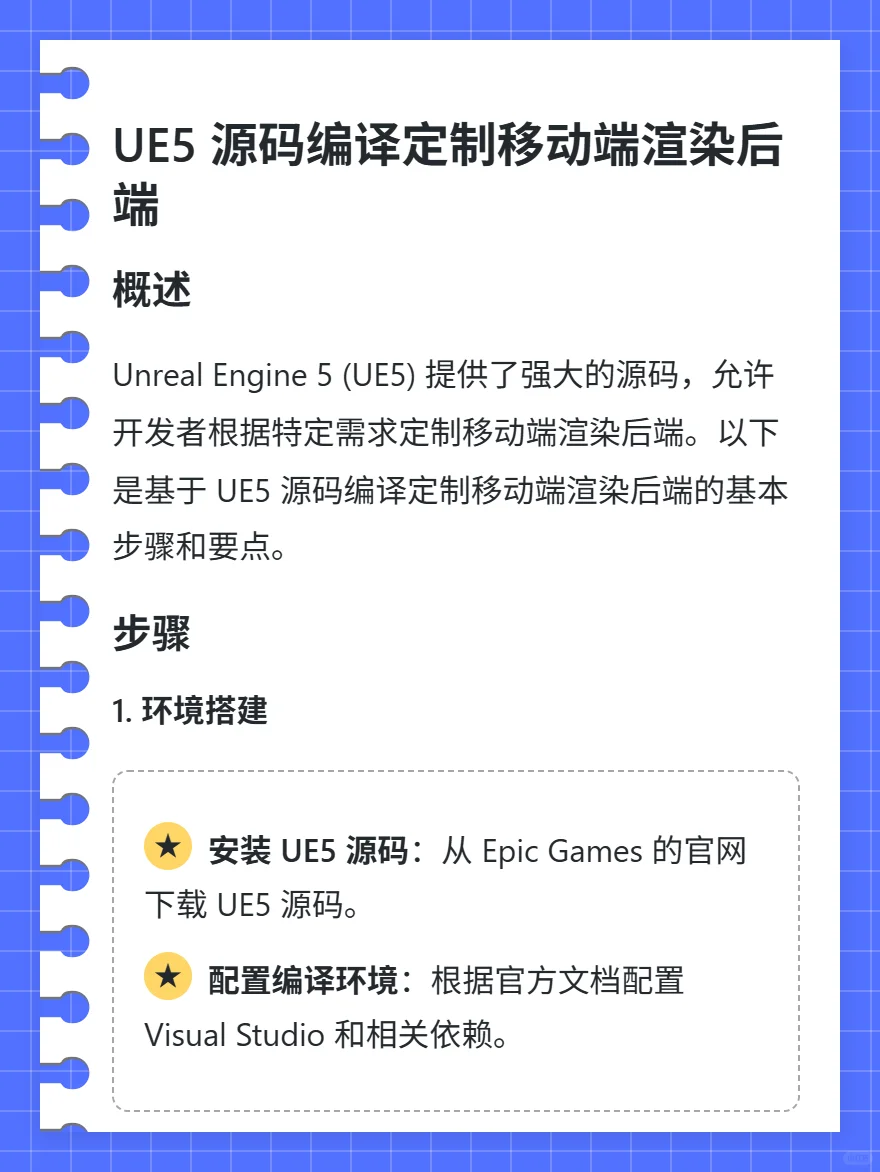 UE5 源码编译定制移动端渲染后端