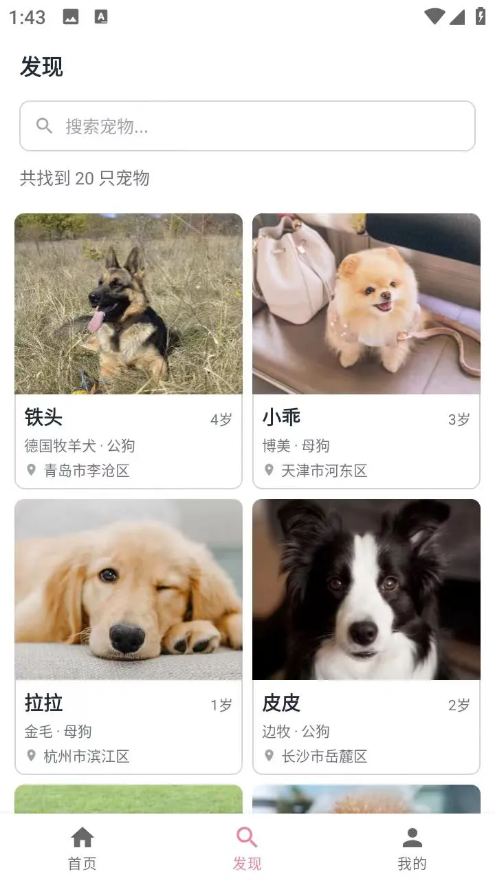 安卓 Android studio 宠物领养App
