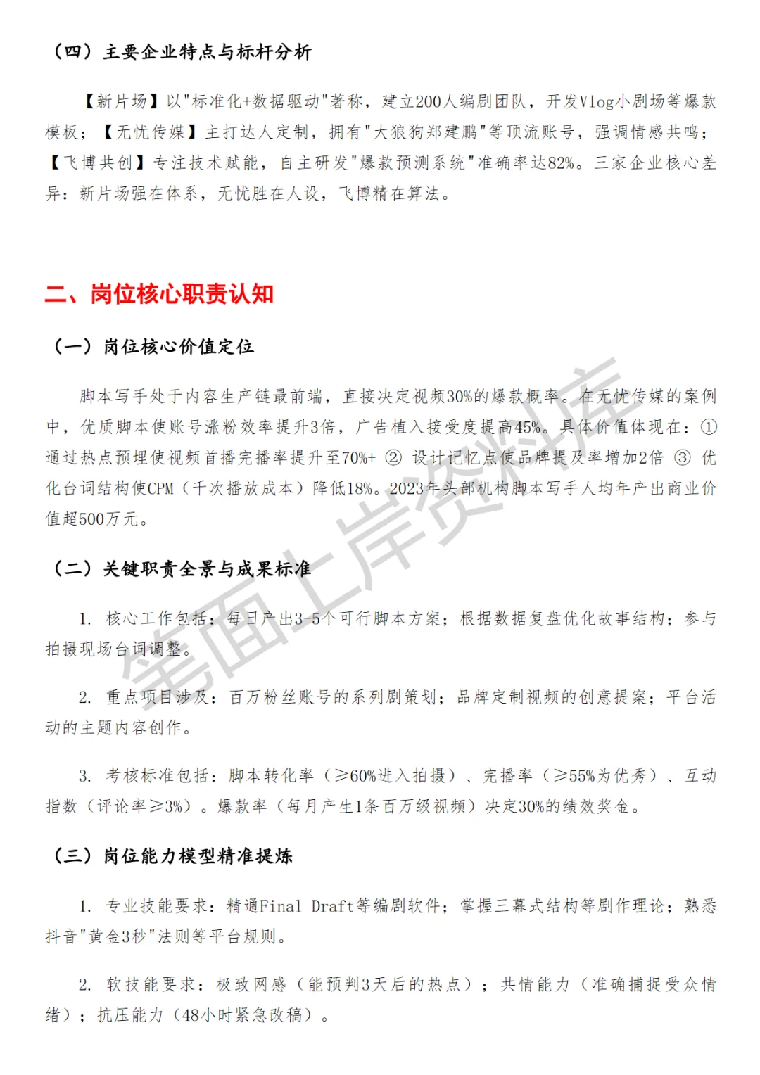 短视频脚本写手面试真题