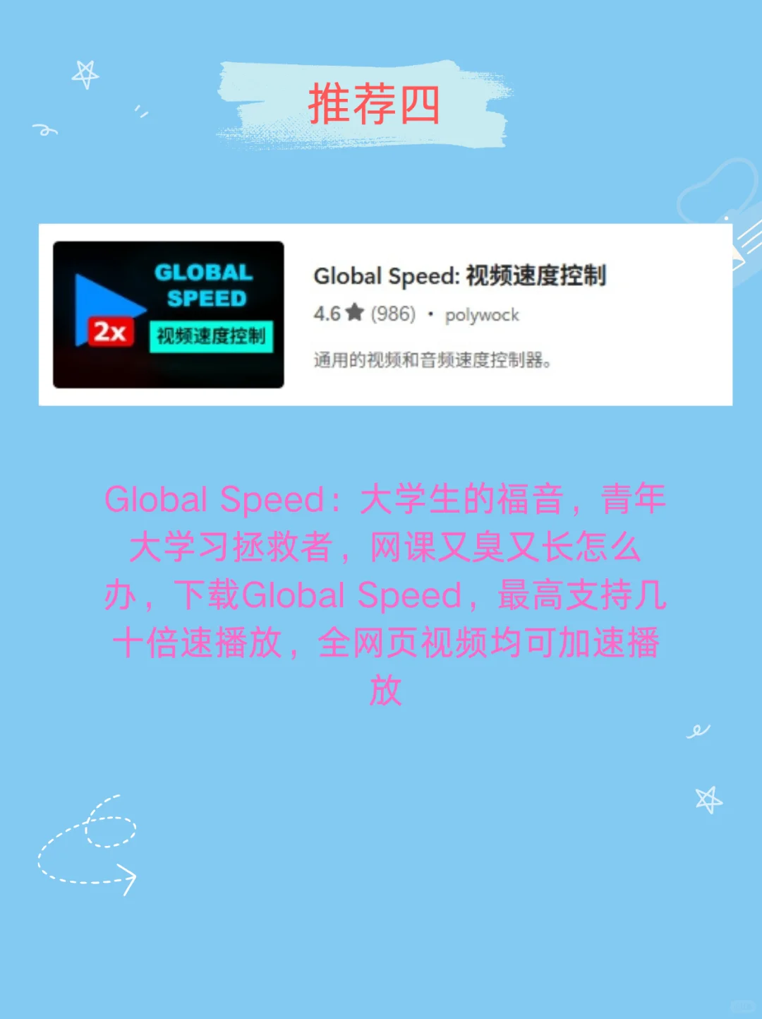 浏览器插件分享，网课加速快人一步