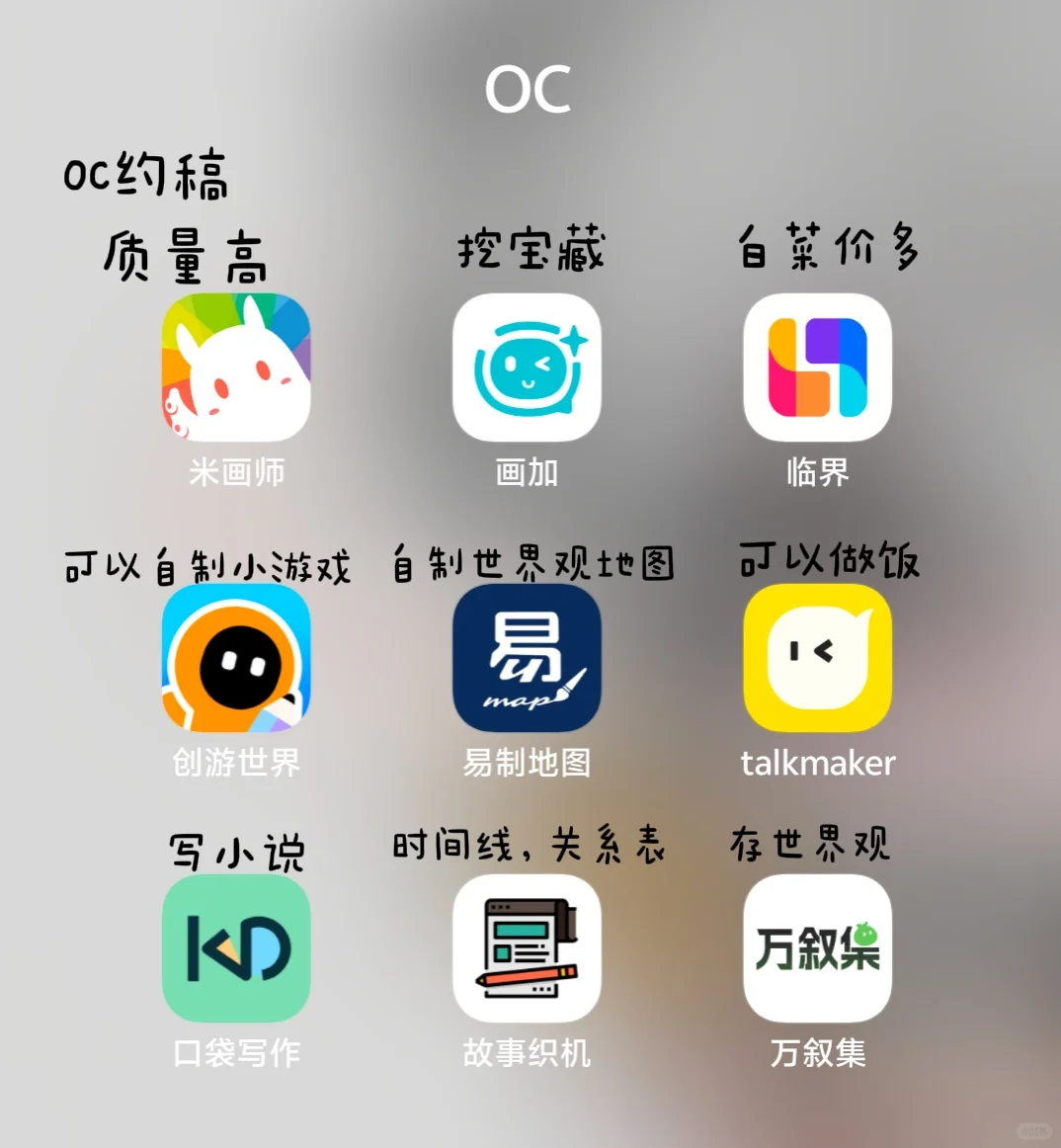 关于我搞oc的一些软件
