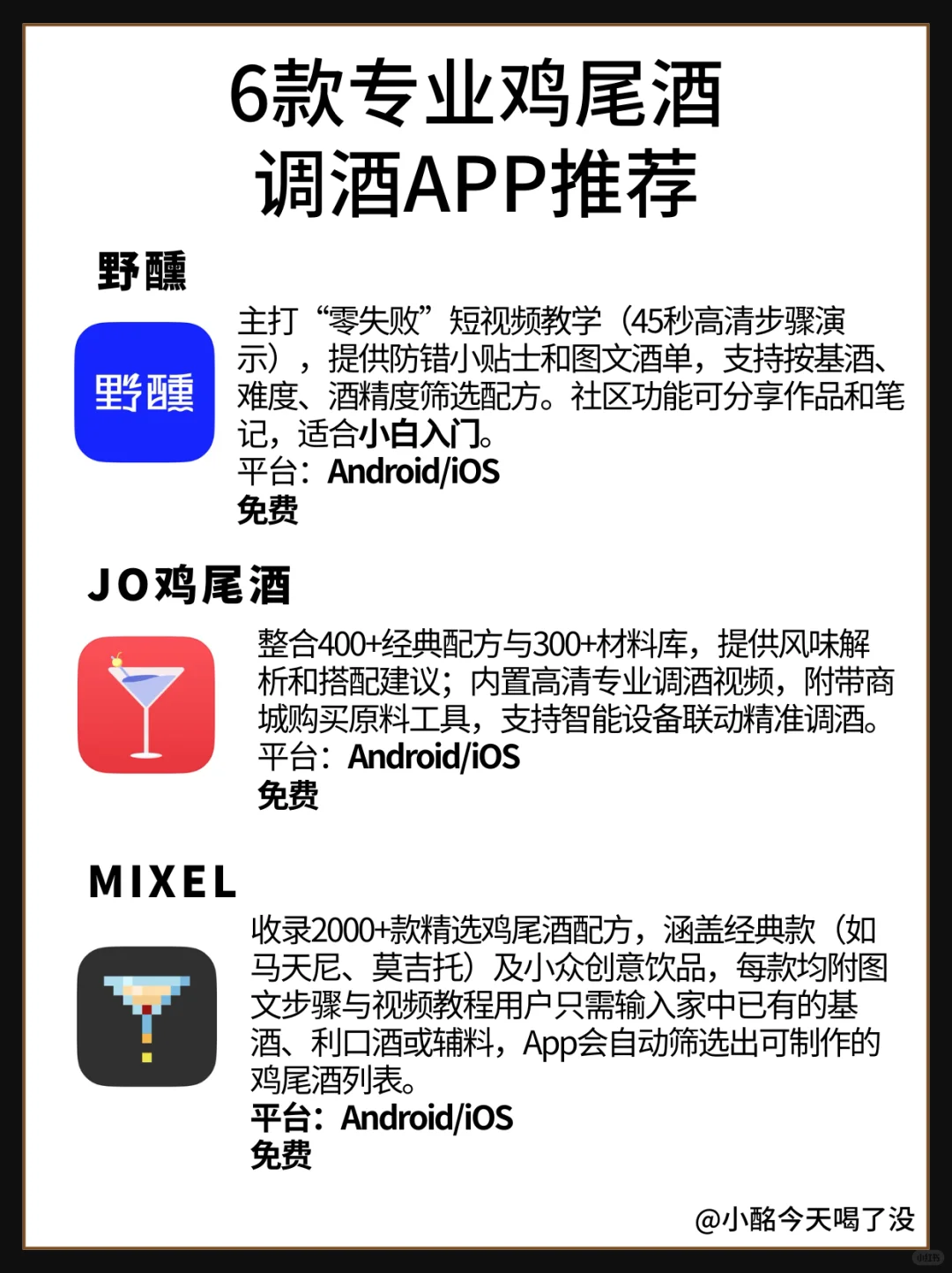 专业调酒师鸡尾酒调酒app大揭秘‼️收藏
