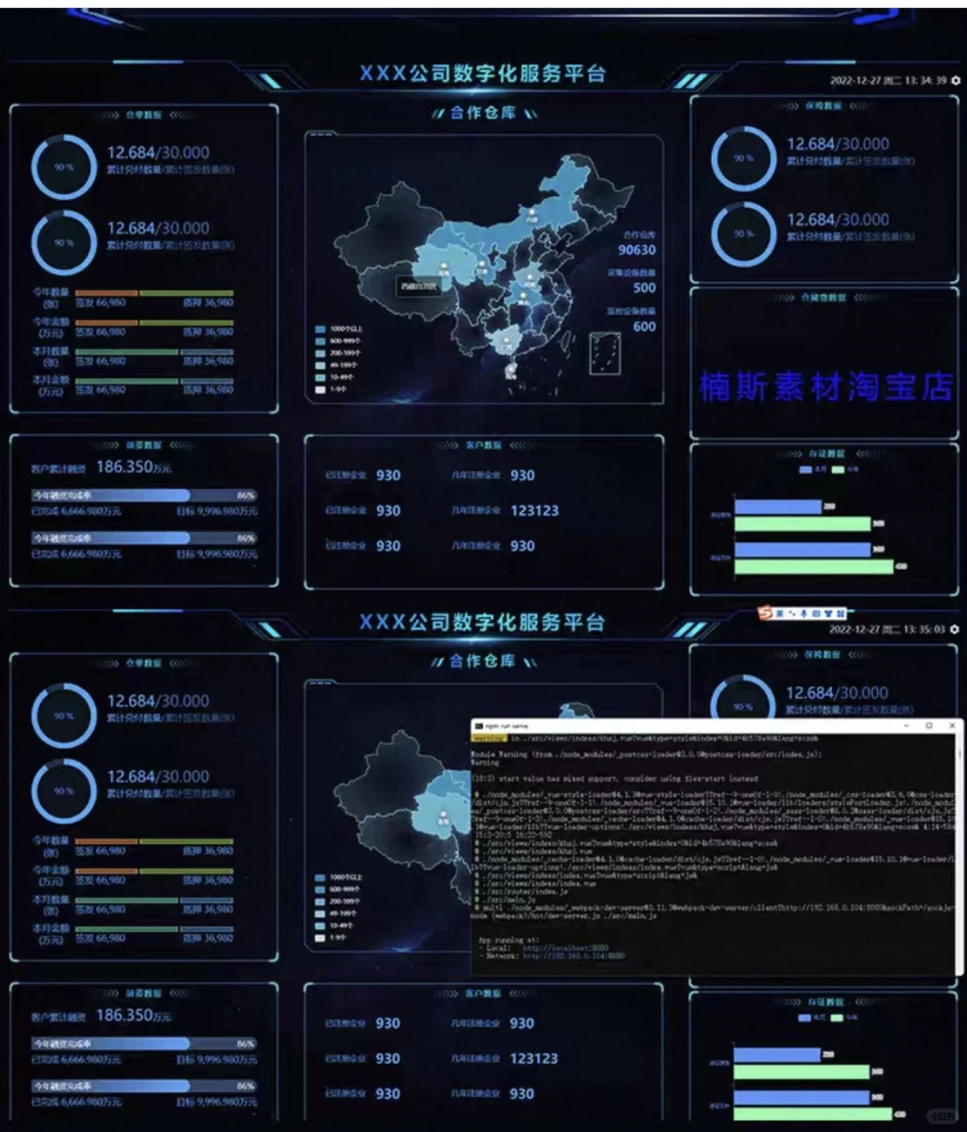 vue2 vue可视化源码数据大屏模板前端源码