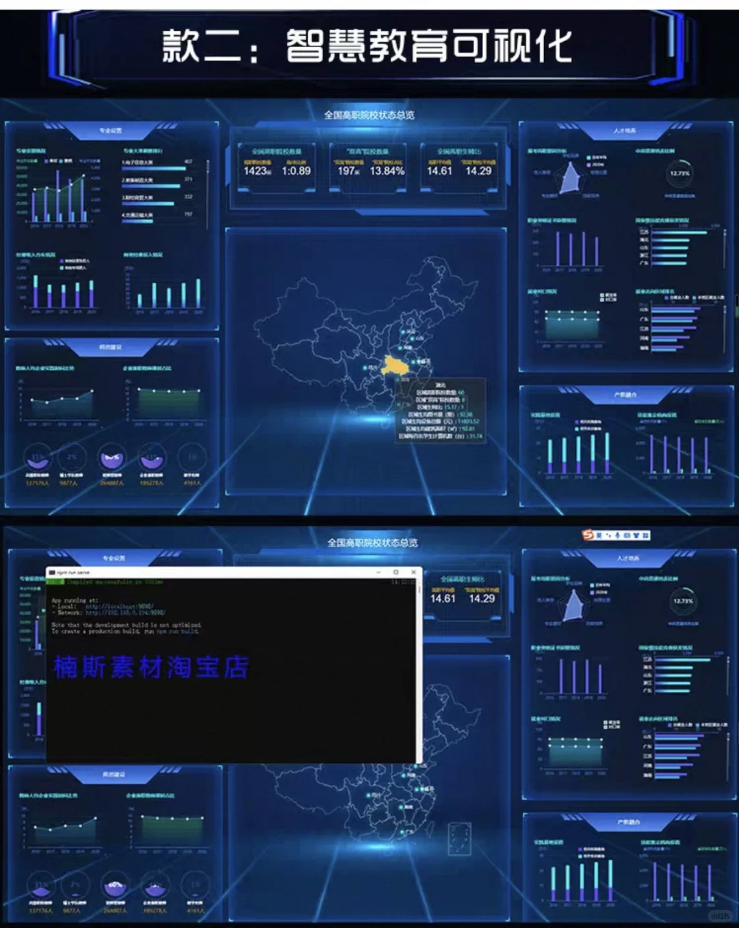 vue2 vue可视化源码数据大屏模板前端源码
