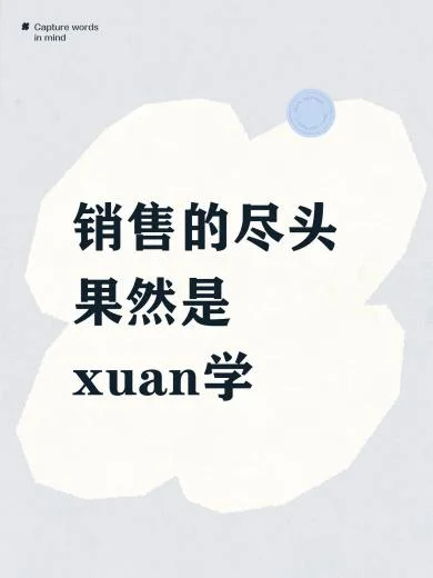 销售的尽头果然是xuan学