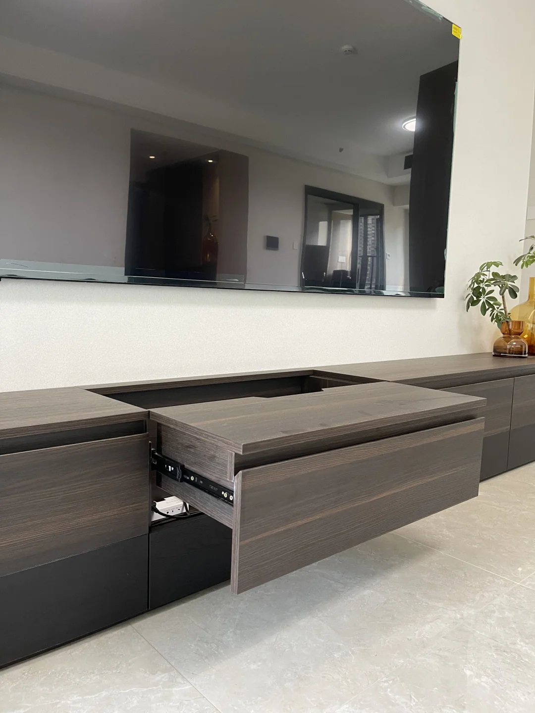 ✨ 电视柜理线天花板！抽屉式走线盒 yyds！ 👏