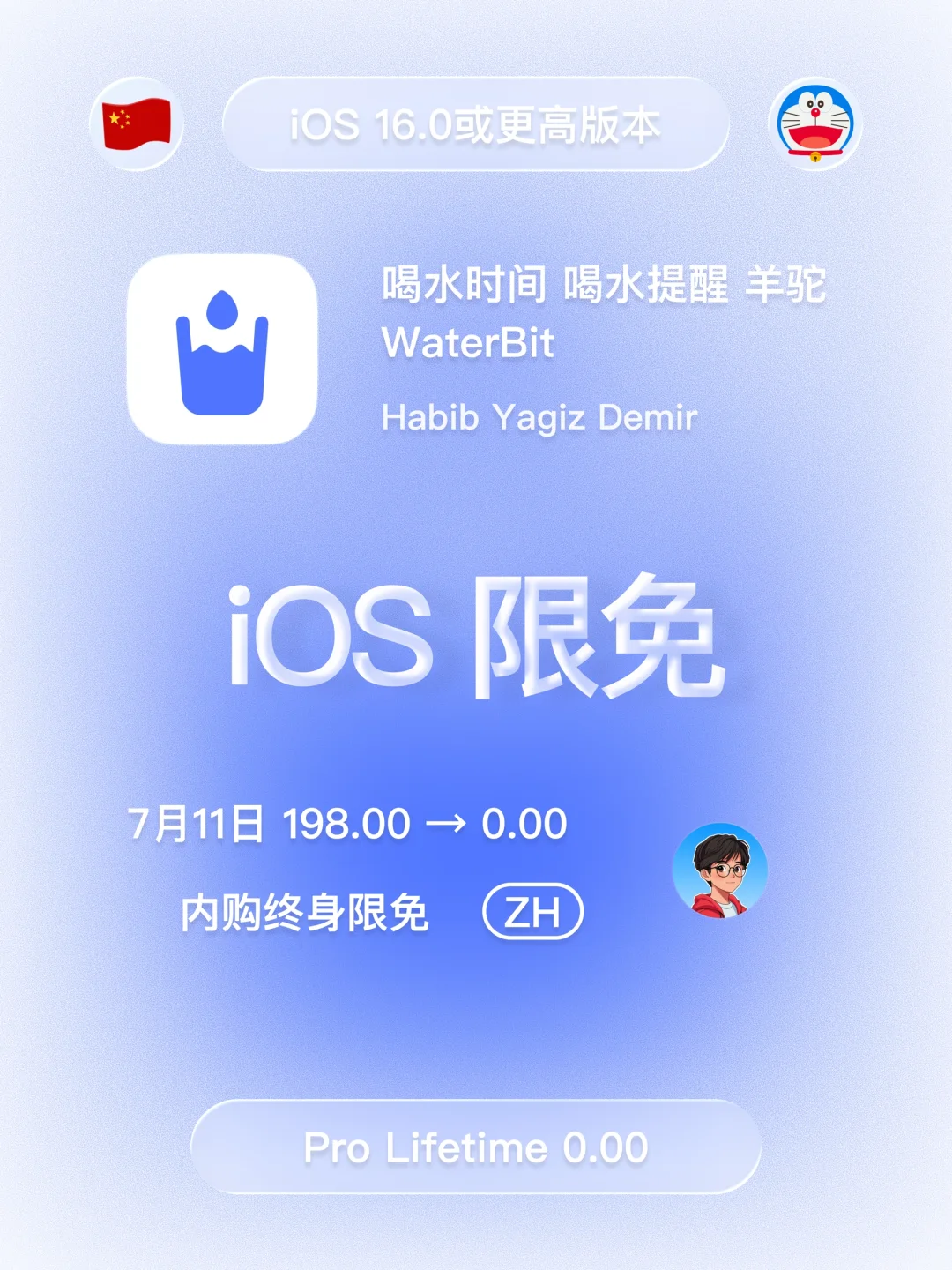 iOS 限免 - 饮水追踪器和喝水提醒