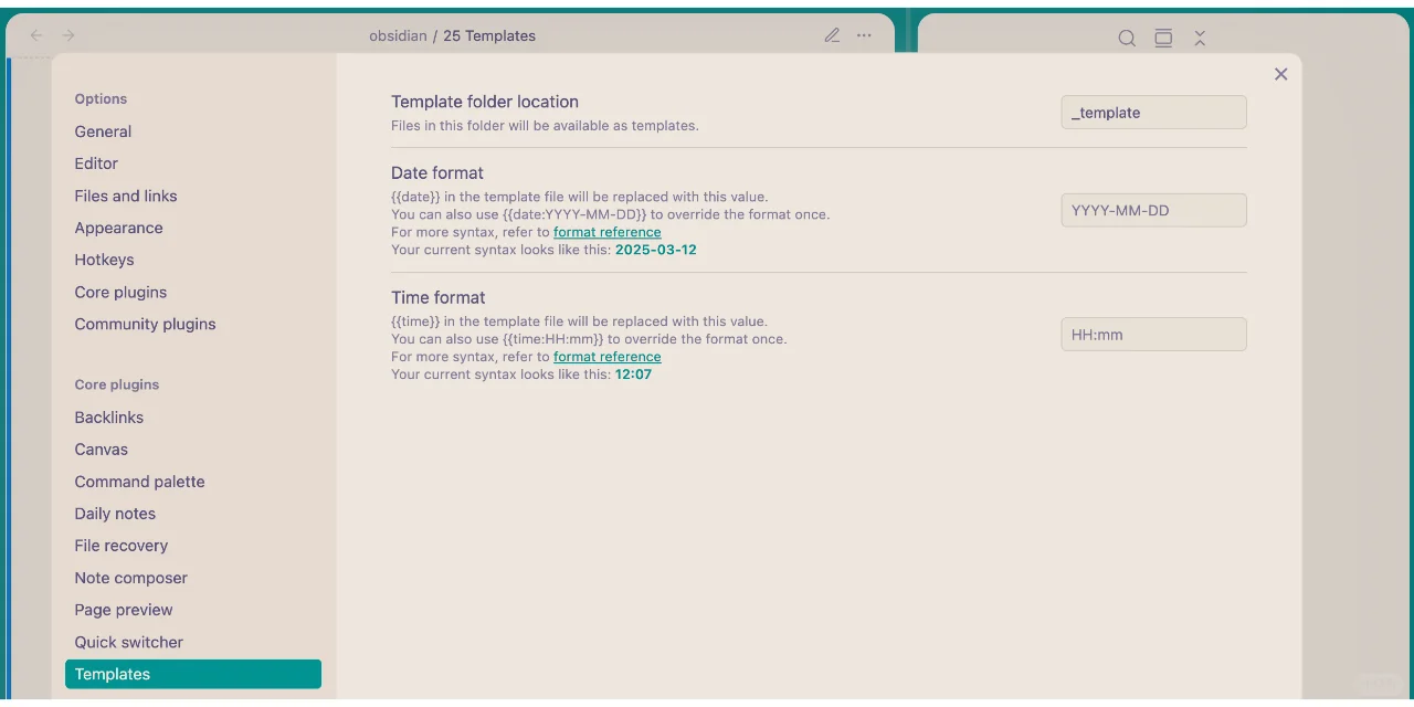 25 | Obsidian Help | Templates