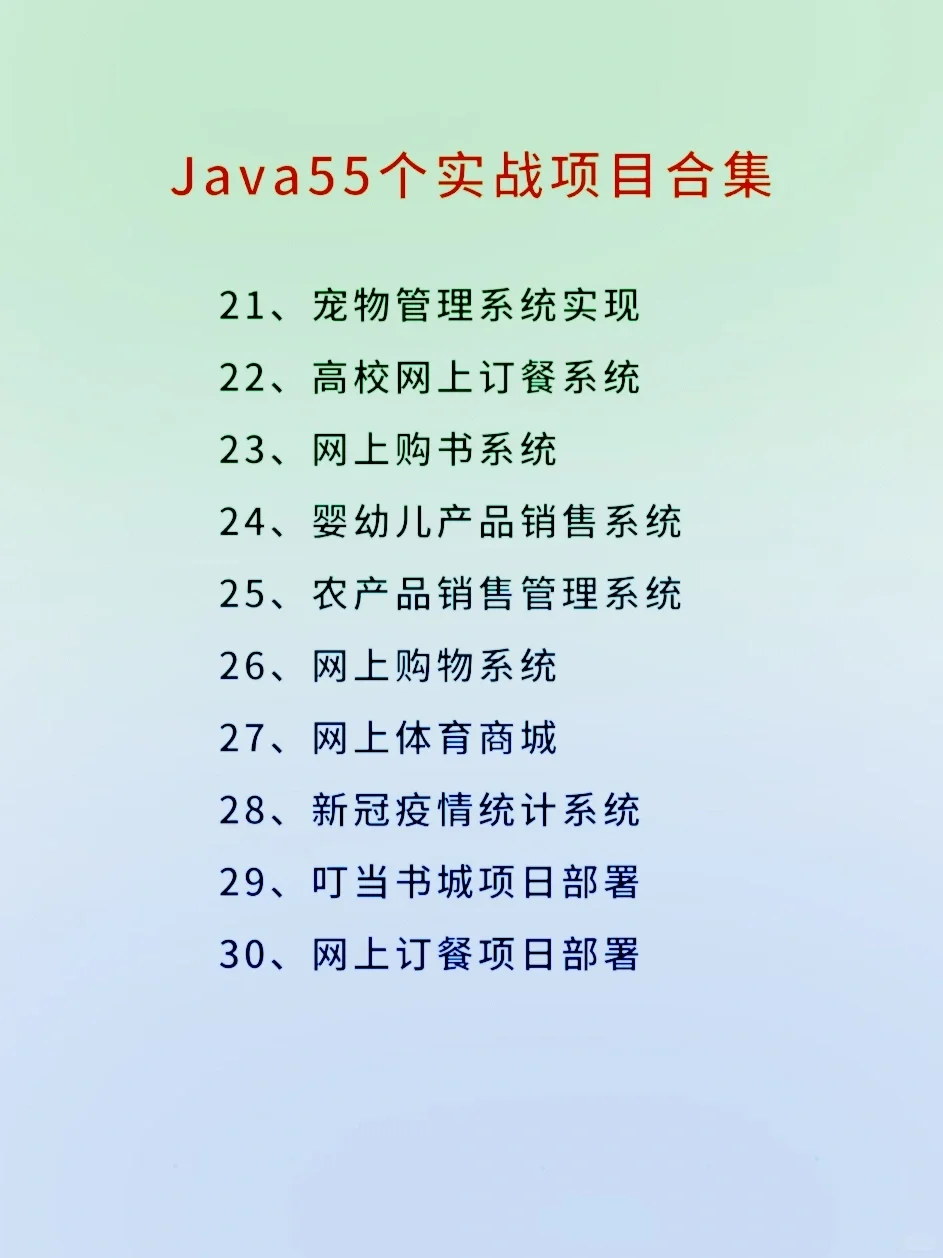 120个Java项目，附源码+数据库+视频！