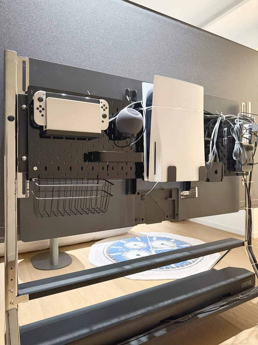 移动电视支架藏线方案，PS5，ATV，NS多合一