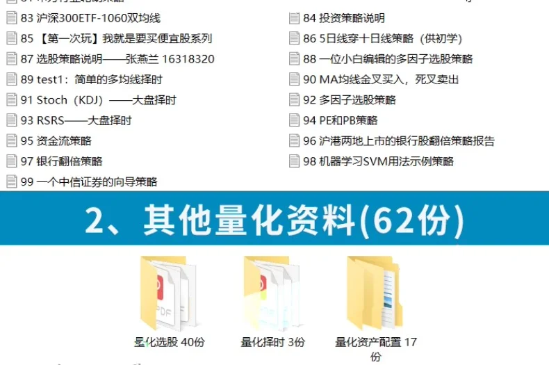 量化投资策略源码程序模型多因子短线量资料