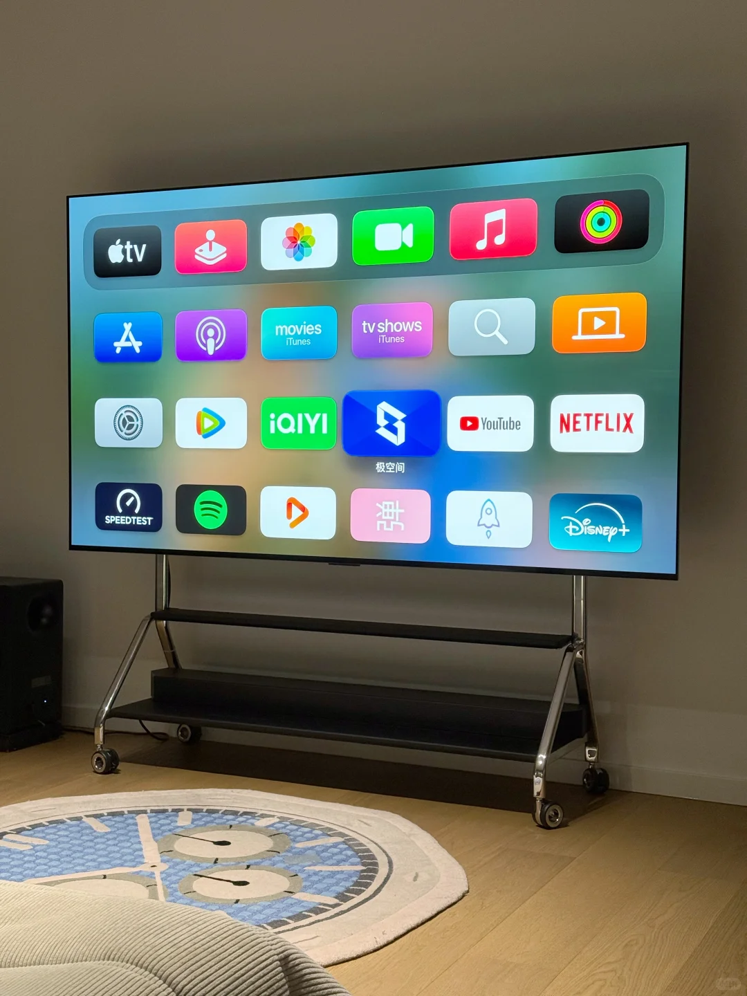 移动电视支架藏线方案，PS5，ATV，NS多合一