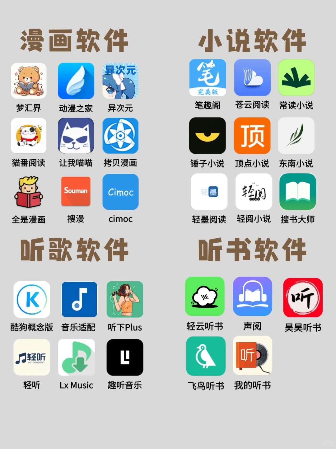 漫画|小说|音乐免费看的宝藏APP