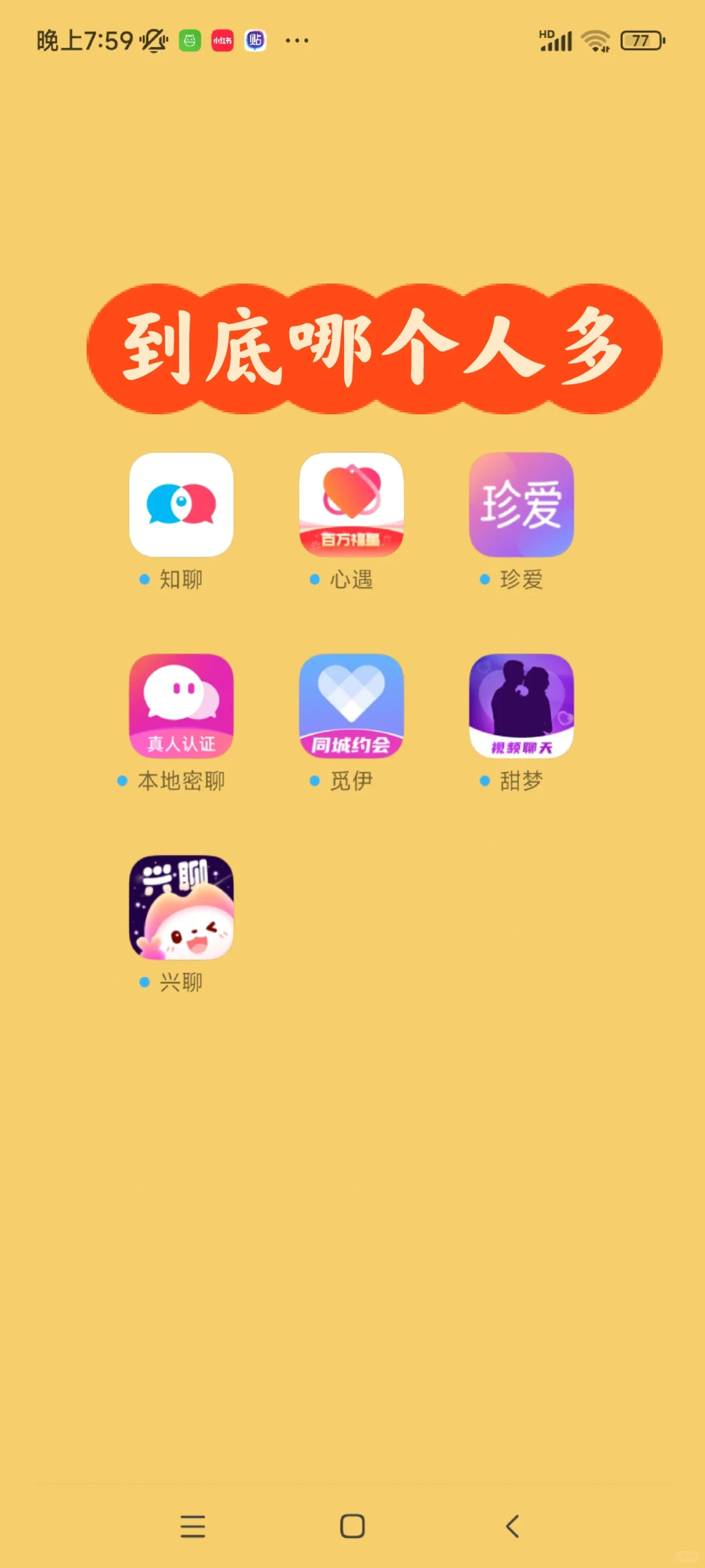 姐妹们，这么多APP到底哪个人多