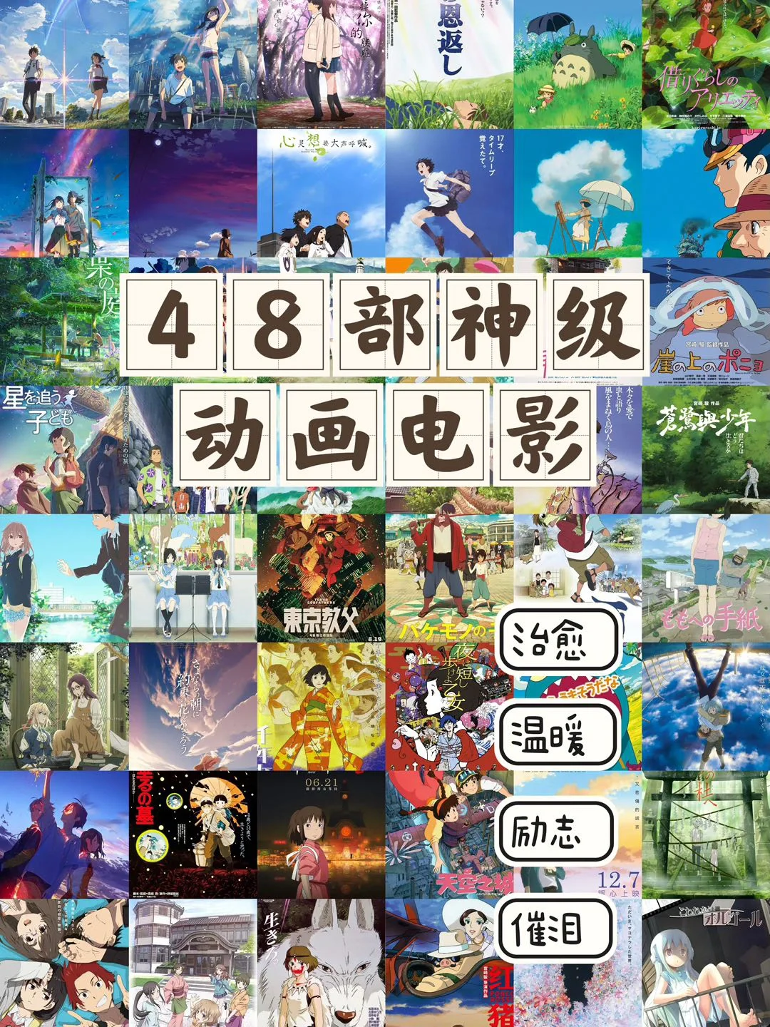 追番推荐‼️追4️⃣8️⃣部治愈系动画电影😆