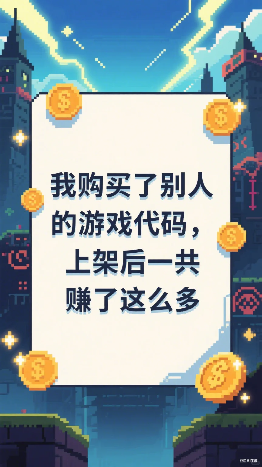 购买的游戏代码，快速上架赚了这么多！