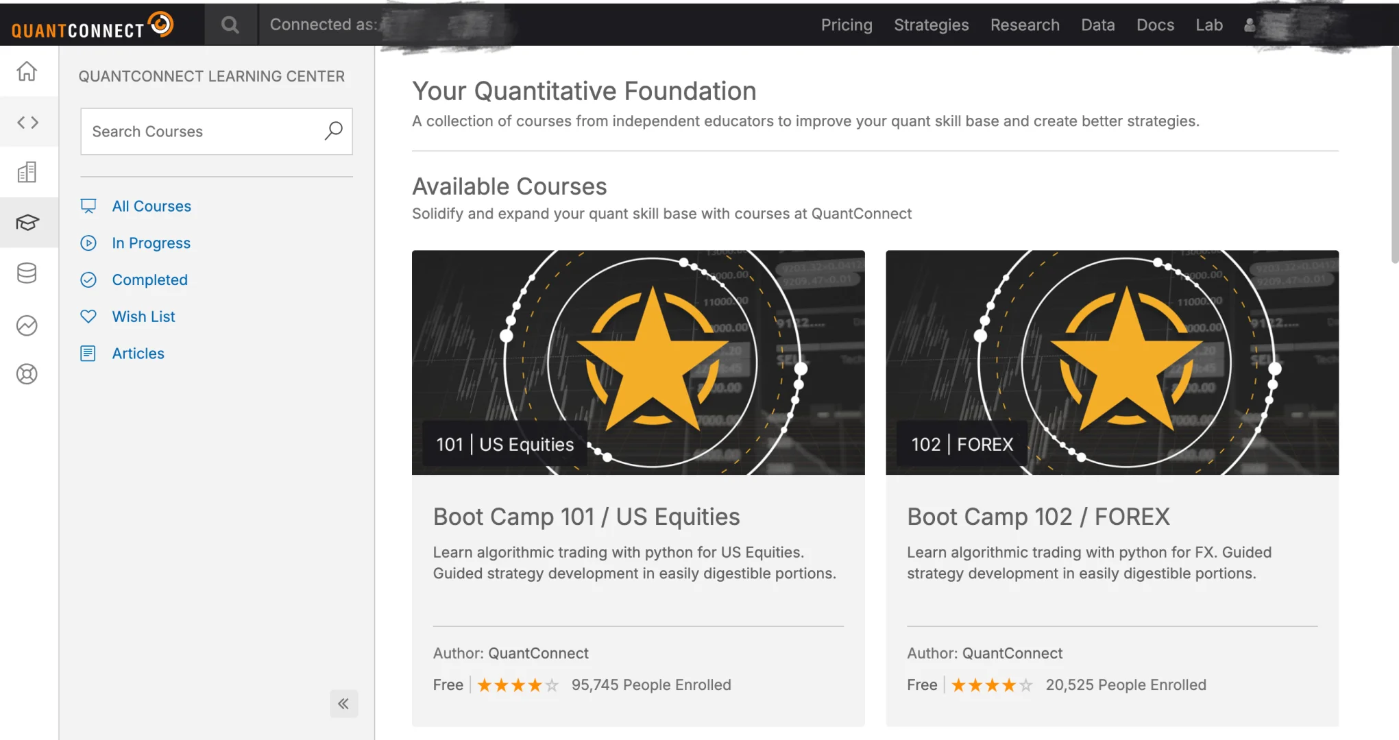 QuantConnect小白十分钟跑通官网代码