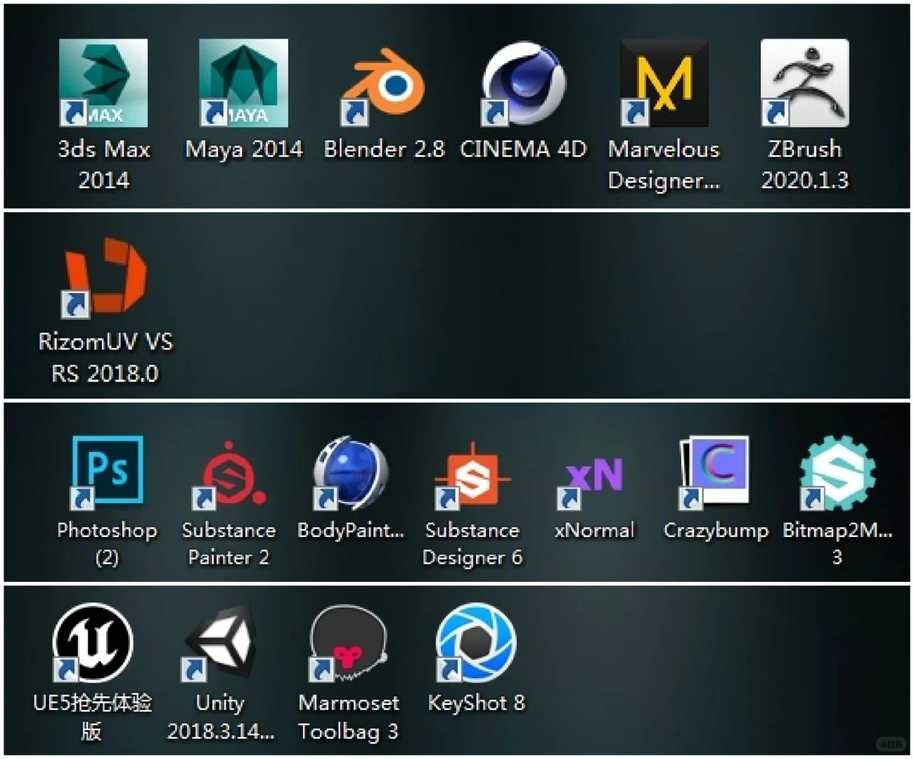 游戏模型制作个人用到的一些软件