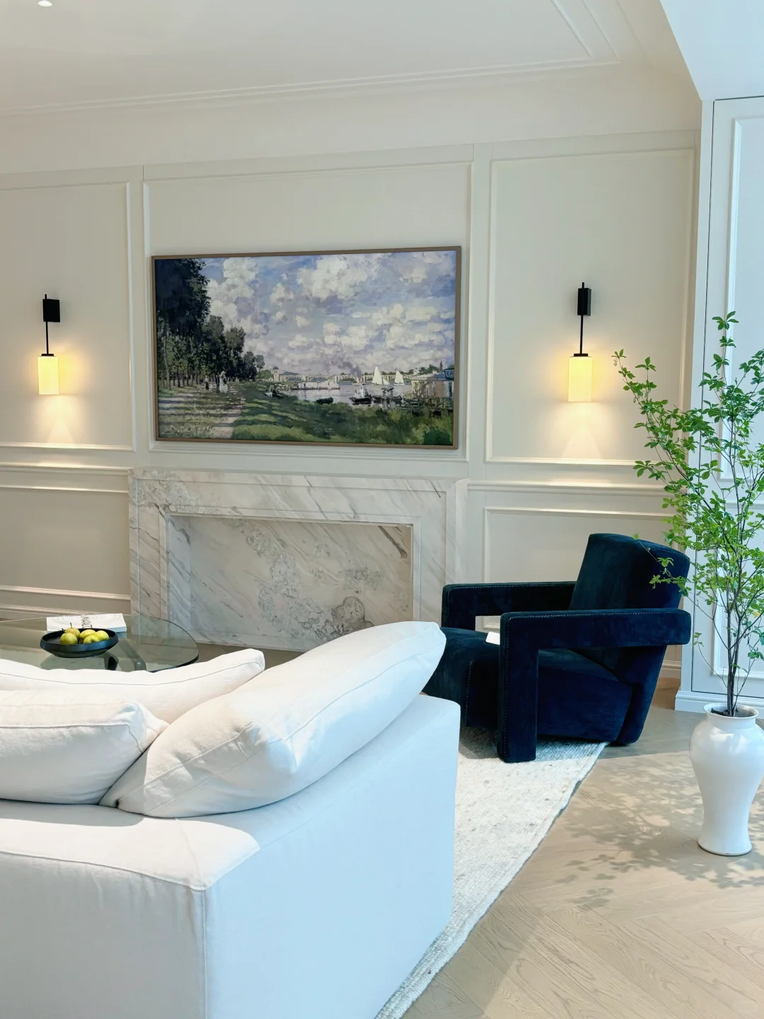 久等啦～三星画壁电视搭配壁炉尺寸分享