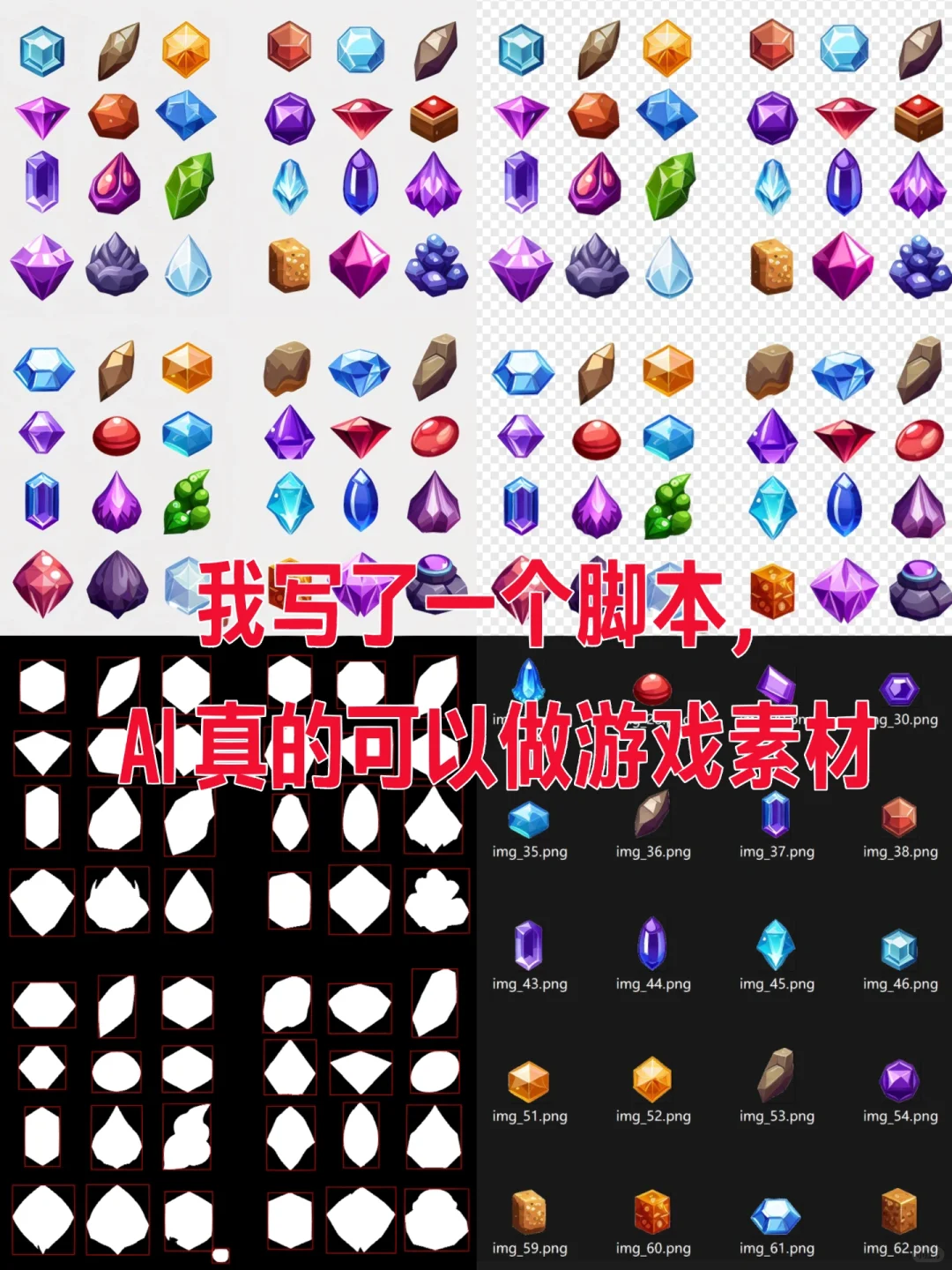 我写了一个脚本，自动输出游戏素材